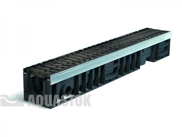Лоток водоотводный пластиковый ЛВП PROFI DN100 H138 E600 комплект