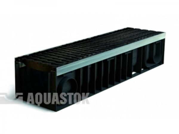 Лоток водоотводный пластиковый ЛВП PROFI DN200 H202 E600 комплект